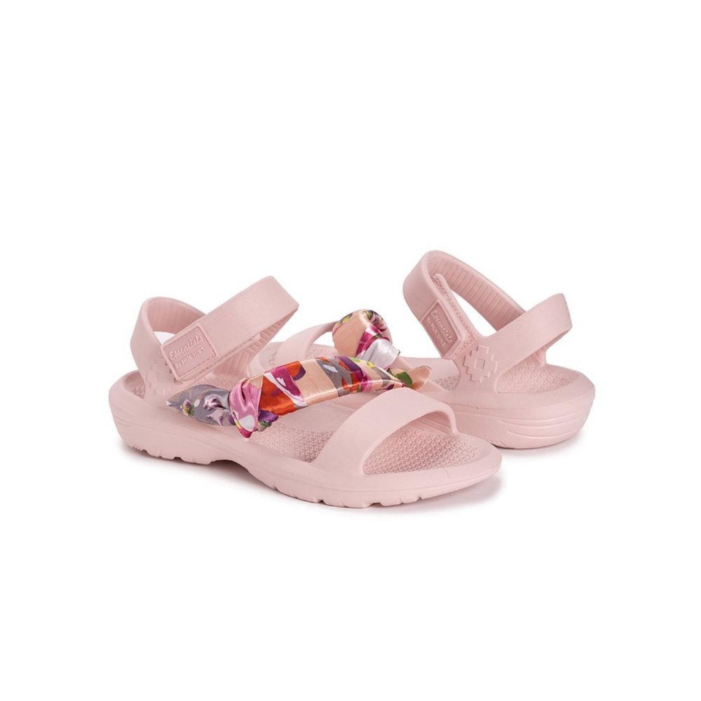 Essentials by MUK LUKS Pink Blush Floral Surf Girl Sandals Womens Size M 7-8